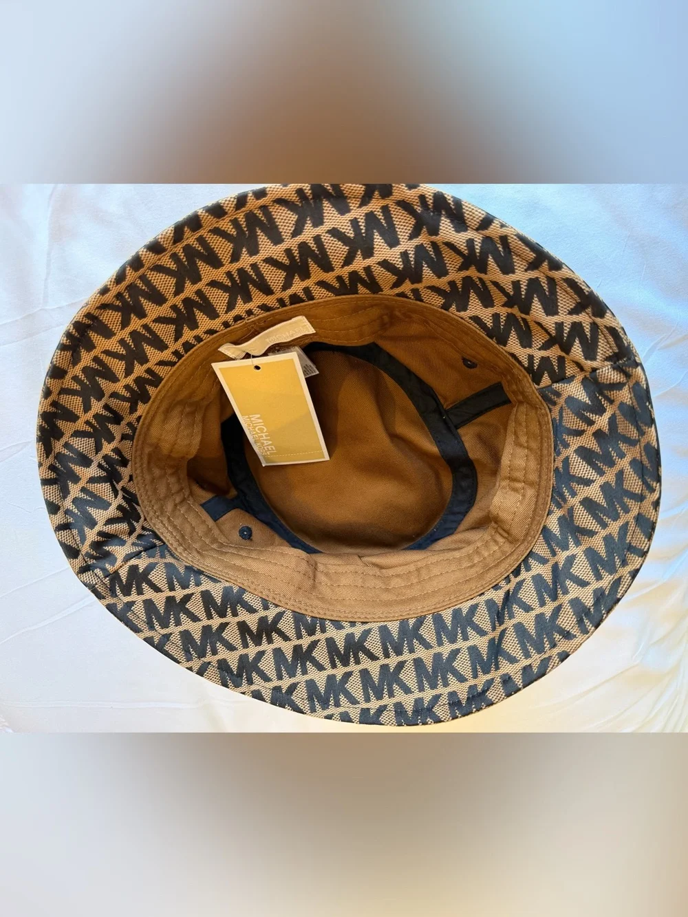 Michael Kors Tan & Black MK Logo Bucket Hat